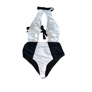 Yandy - Women’s Amina One piece Black and White Panda Halter Size Small